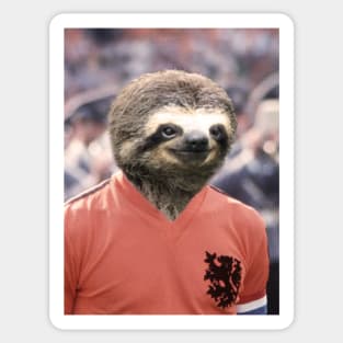 Dutch Sloth playing for The Netherlands football team Sticker